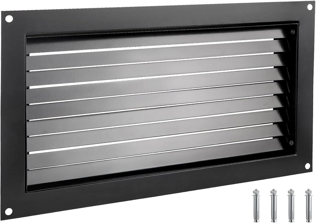 Black 8" x 16" Wall Mounted Flood Vent U701573