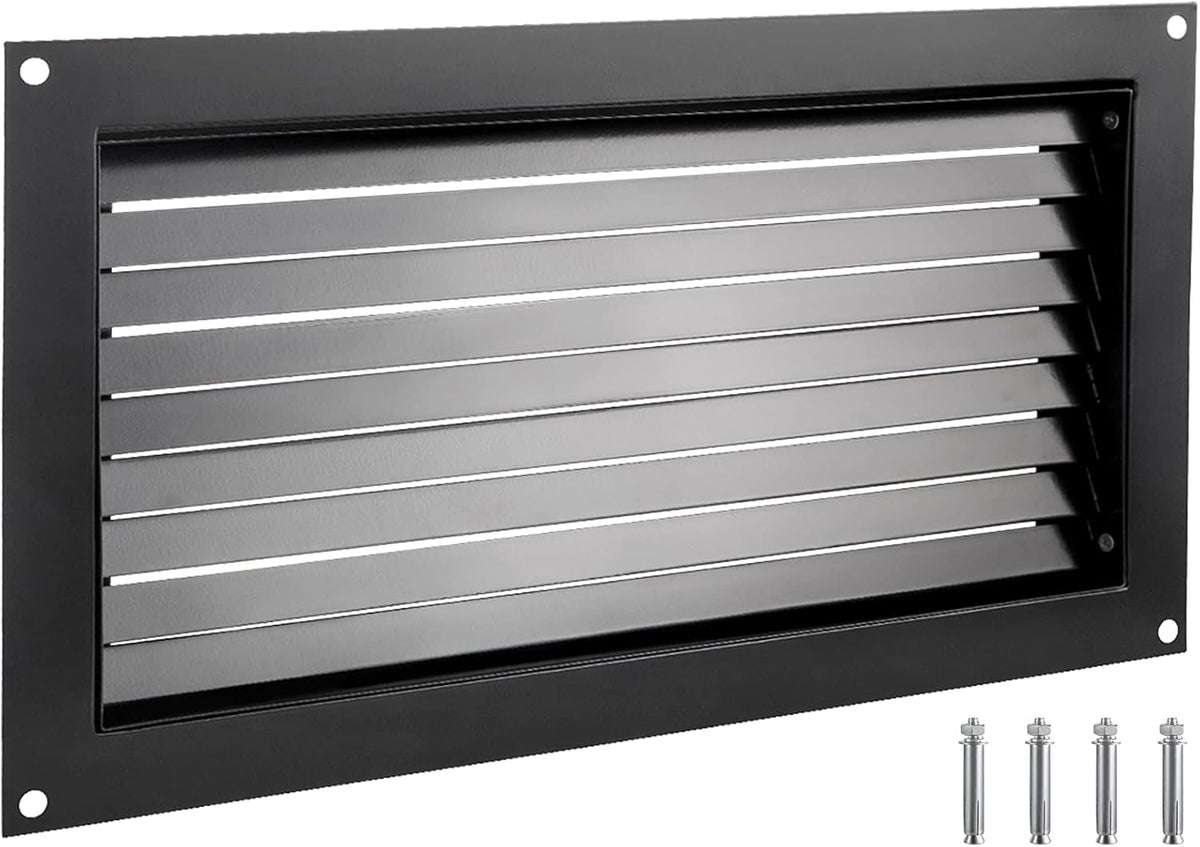 Black 8" x 16" Wall Mounted Flood Vent U701573