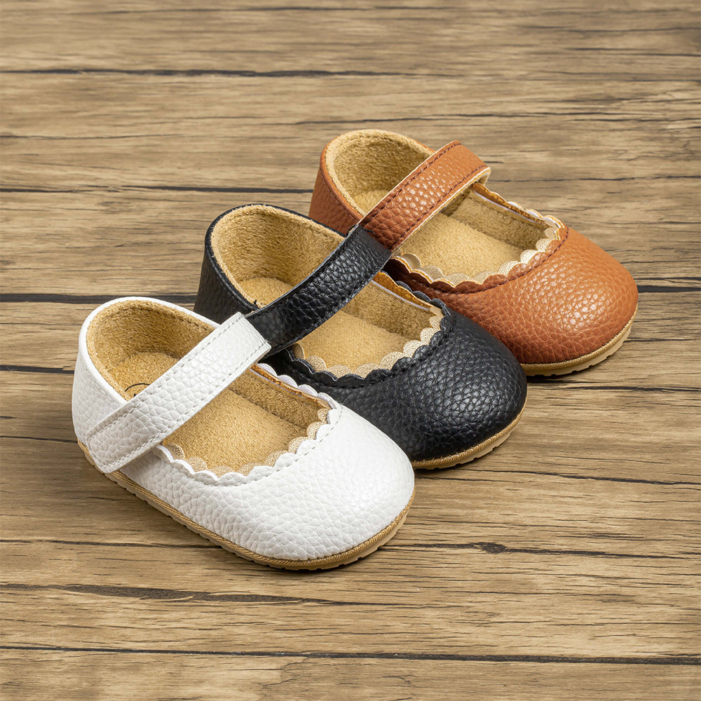 Baby Girls Mary Jane Bowknot Flats None-Slip Sole Shoes V16755