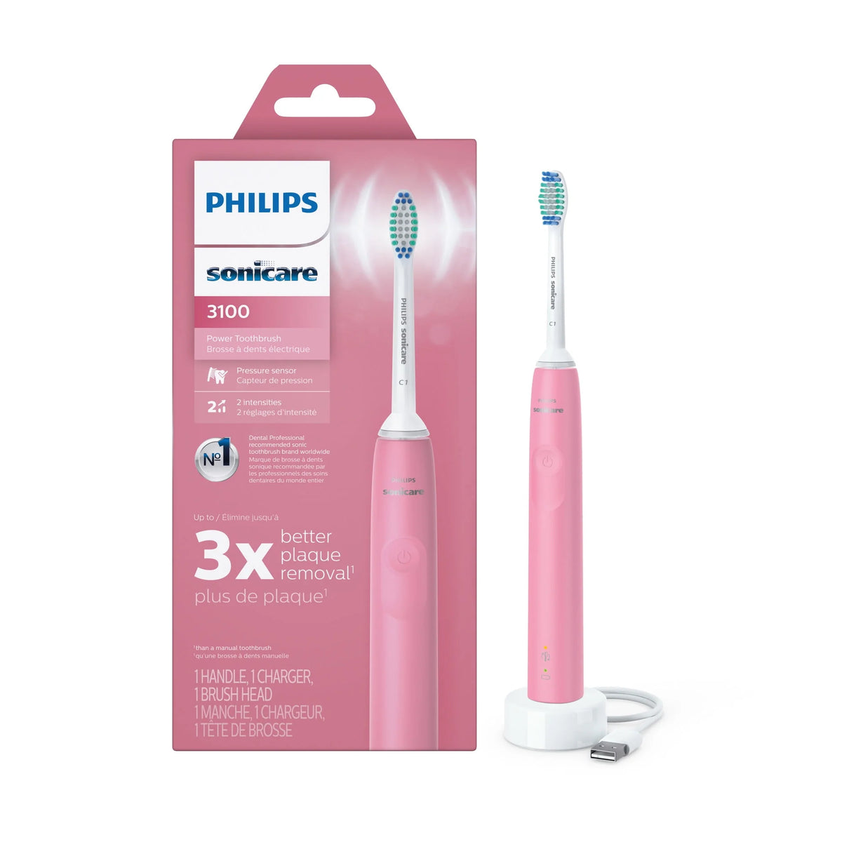 Rechargeable Electric Toothbrush with Pressure Sensor, Black P7472