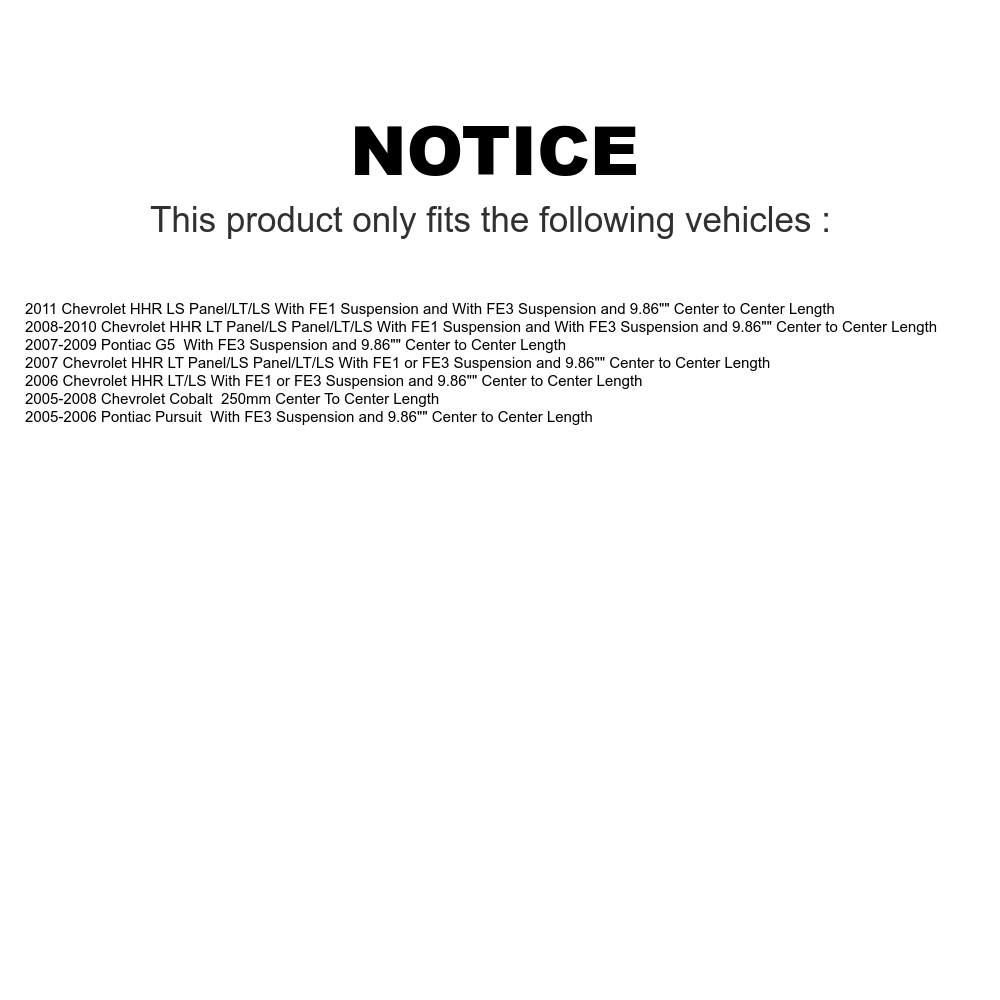 Front Suspension Shock Absorber And Link Kit J58926
