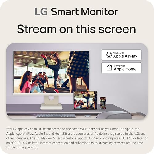 27-Inch FHD IPS Smart Monitor with Built-in Speakers, White D64541