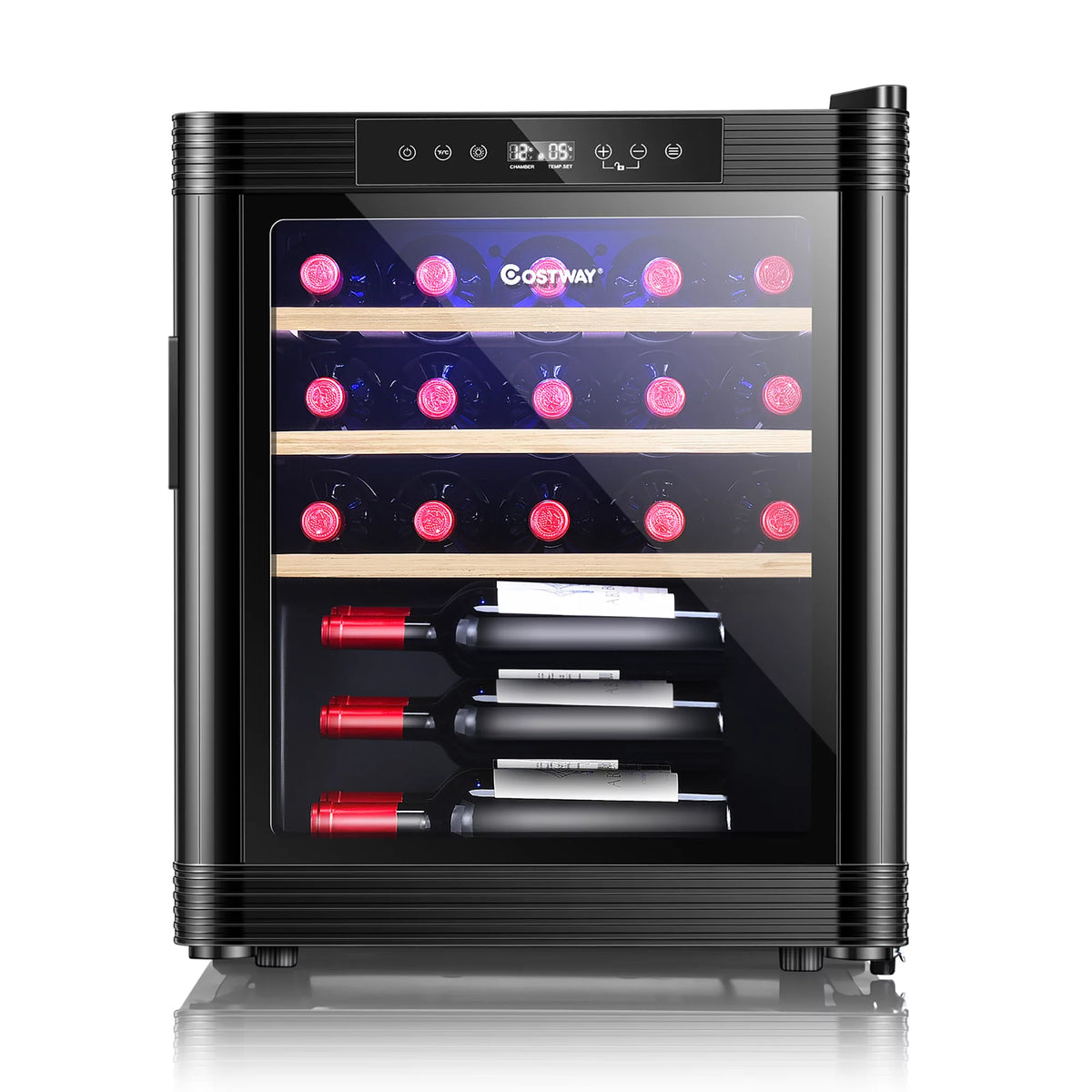 21 Bottle Compressor Wine Cooler Refrigerator Black V539263