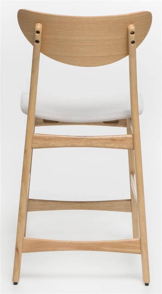 Oak Finish Light Beige Counter Stool, Set Of 2 R5652