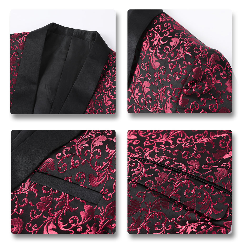 Floral Blazer with Notched Lapel I4242
