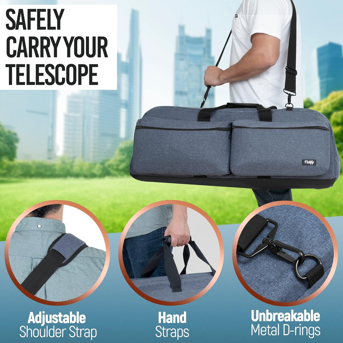 Large 35" Padded Telescope Bag with Internal Padded Pockets S1399