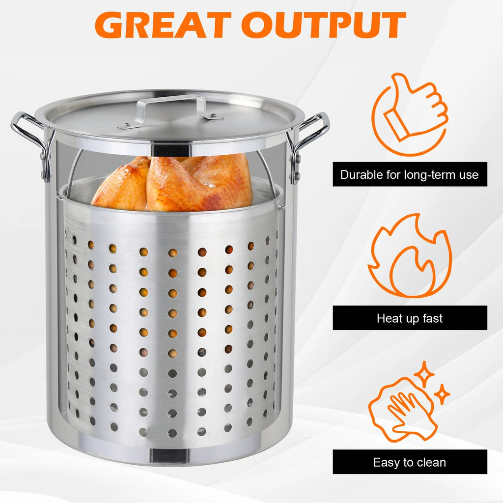 30qt Aluminum Turkey Fryer Pot with Thermometer K65507