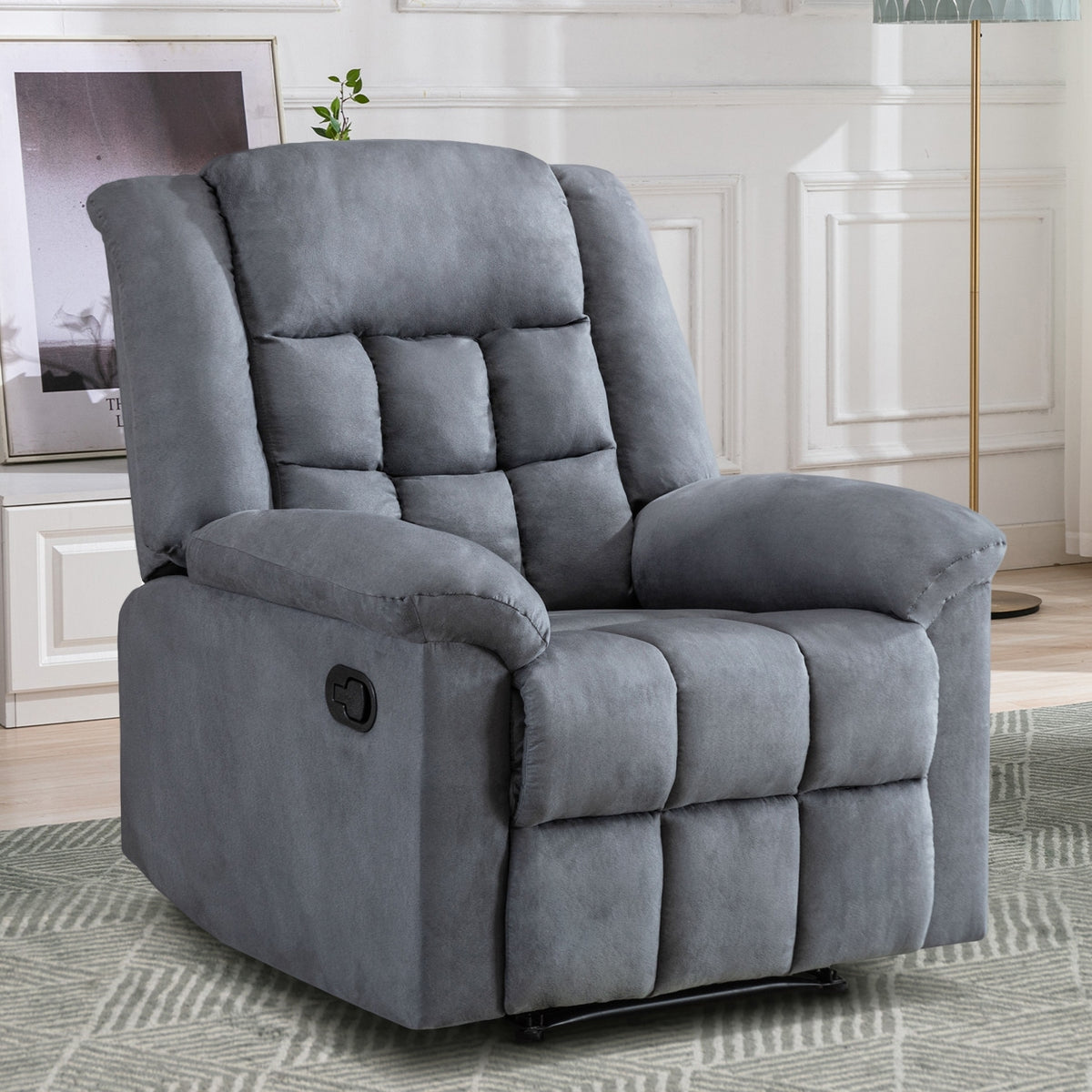 Brown Padded Manual Recliner H7026