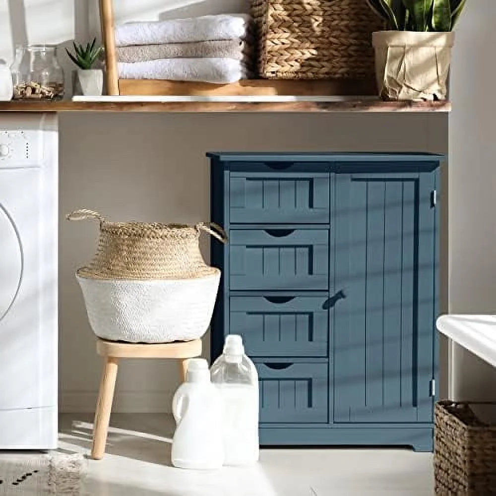Dark Teal 4 Drawer Bathroom Cabinet R95419