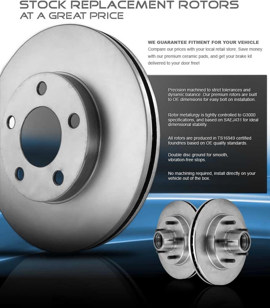 Black Drilled/Slotted Brake Disc Rotors with Metallic Brake Pads D1093