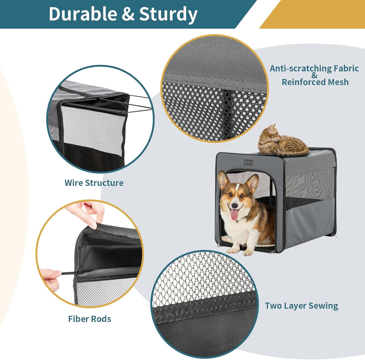 Collapsible Medium Dog Travel Crate Pack of 2 O254013