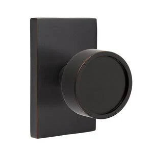 Oil Rubbed Bronze Door Knob with Rectangular Rose T171