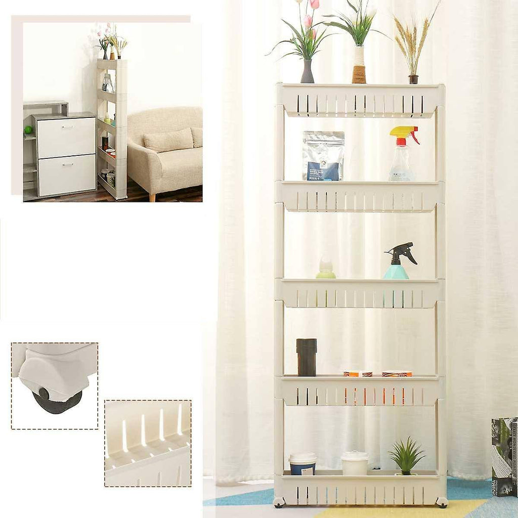5 Tier Kitchen Bathroom Storage Trolley Cart With Wheels I2258