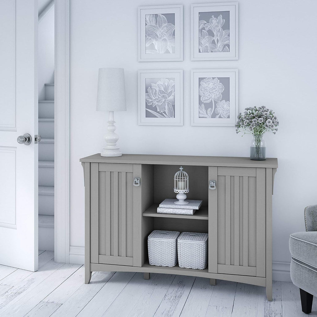 Gray Storage Cabinet with Doors and 6 Cube Organizer T183832