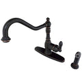Naples Bronze Single-Handle Kitchen Faucet with Brass Sprayer Q87155