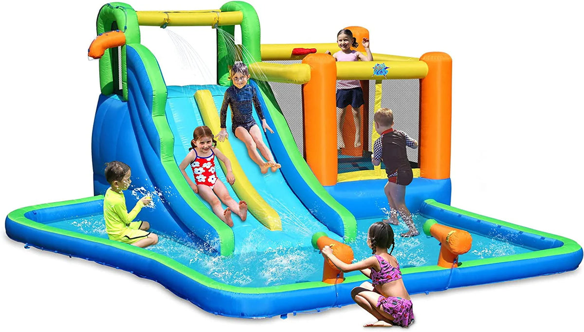 Inflatable Bouncer Combo with Pool and Double Slide Y392