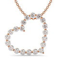1 Ct Diamond Heart Pendant Necklace in White, Yellow, or Rose Gold Z793