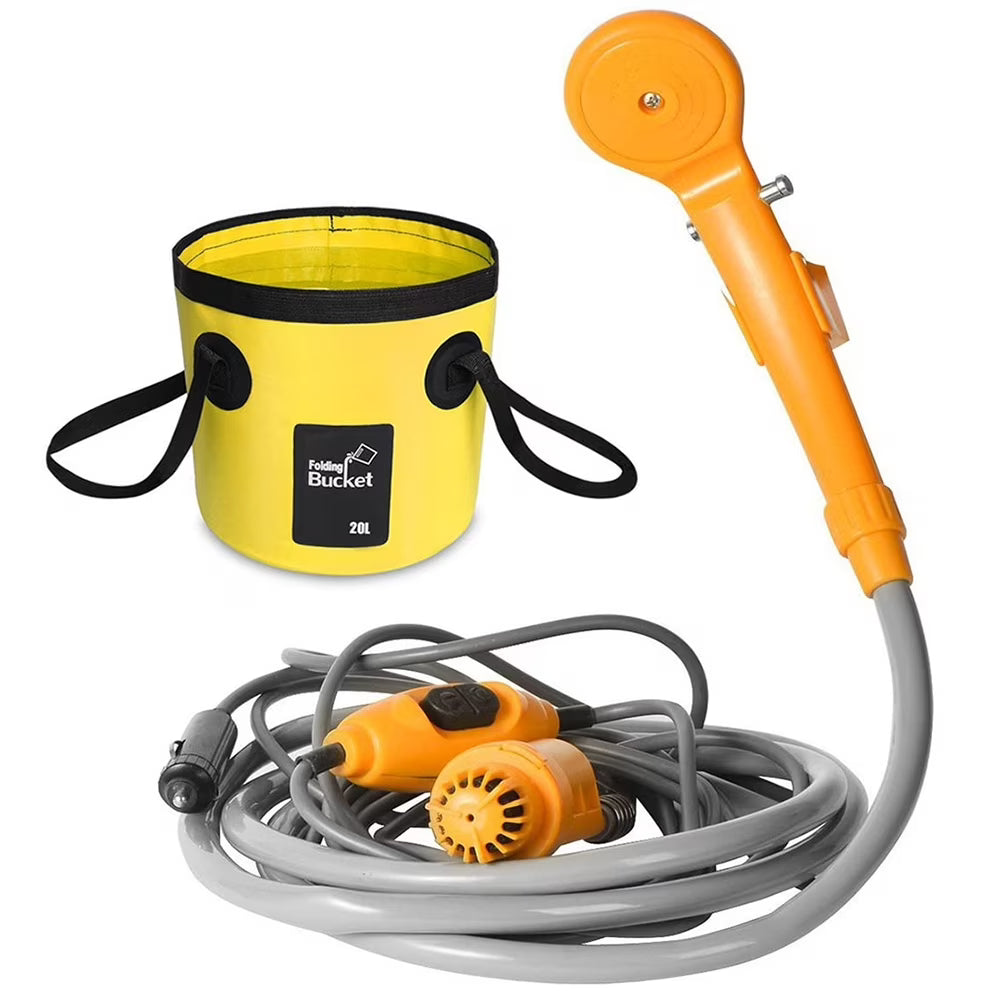 Folding Bucket Camping Shower Kit L443554