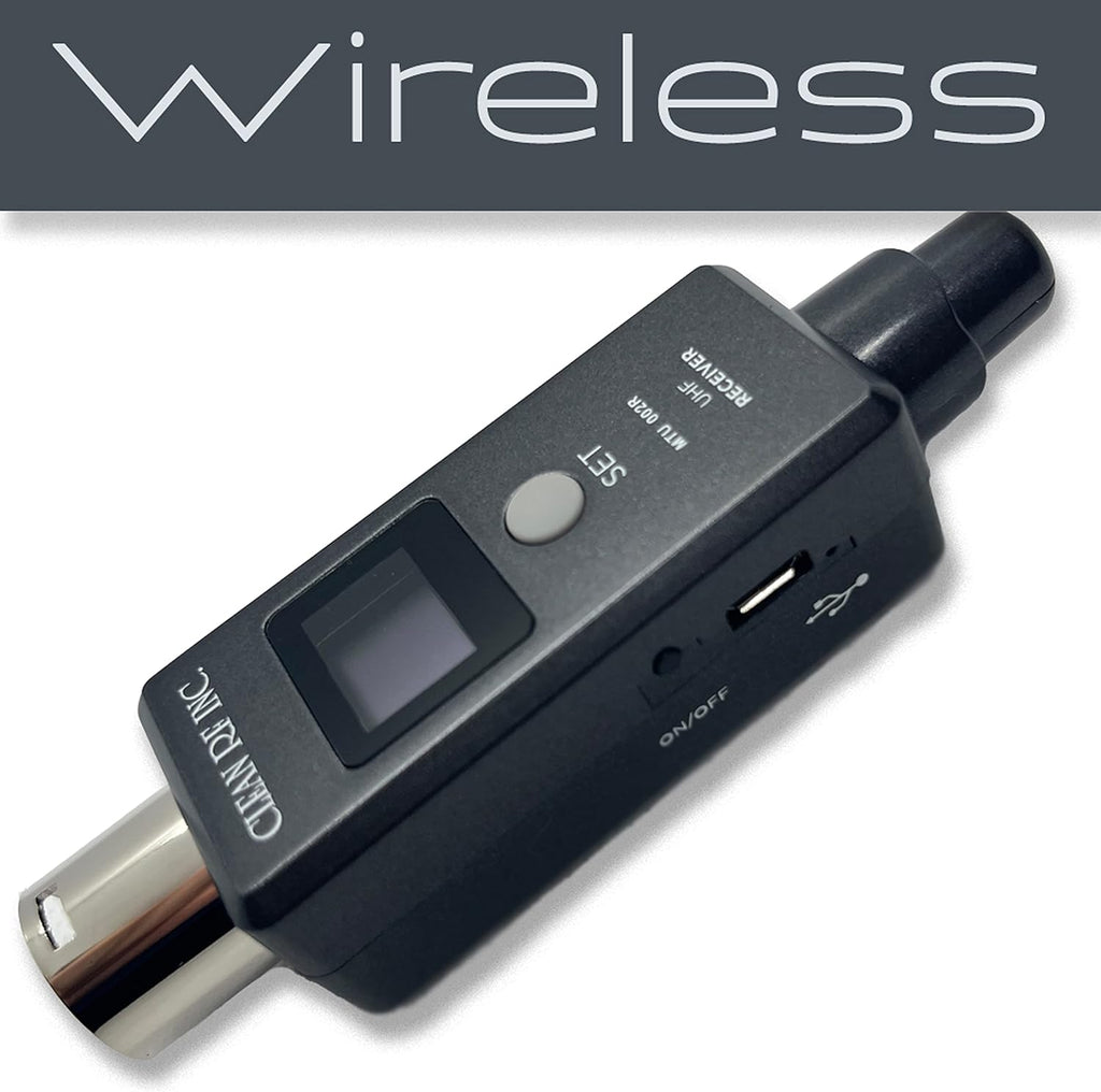 Wireless XLR Adapter System Transmitter and Receiver for Dynamic Microphones E6911
