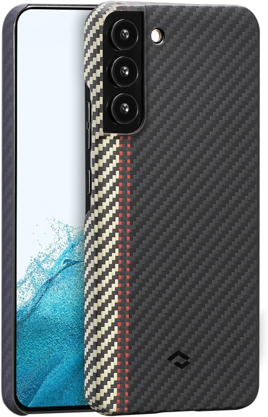 Black/Grey Twill Aramid Fiber Slim Fit Phone Case Pack of 2 Q201455