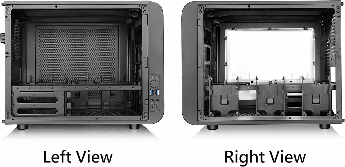 Black SPCC Micro ATX Mini ITX Cube Computer Case with 200mm Front Fan S565756