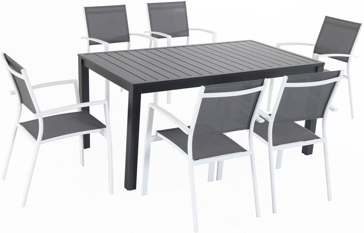7-Piece Outdoor Dining Set with 6 Sling Chairs and Dining Table U43086