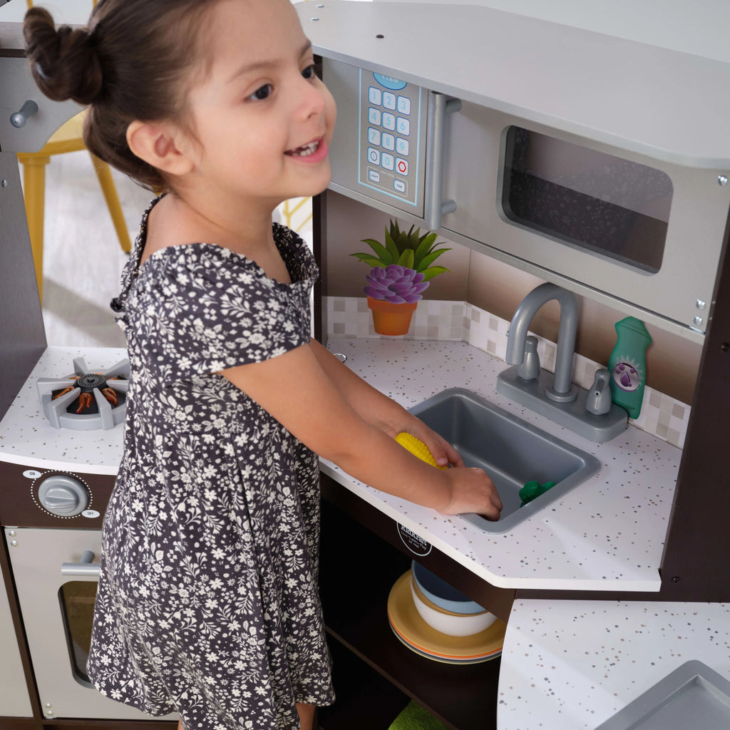 Espresso Corner Play Kitchen with Lights & Sounds K92849
