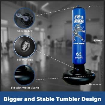 Free Standing Inflatable Kids Punching Bag Set with Air Pump & Boxing Gloves V4670