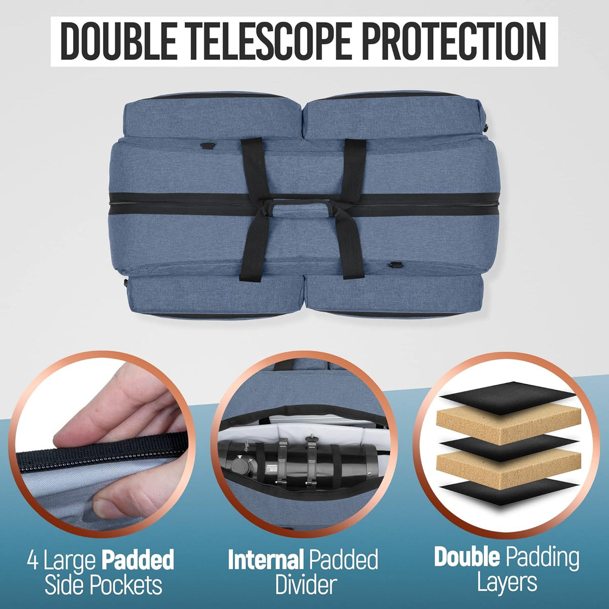 Large 35" Padded Telescope Bag with Internal Padded Pockets S1399