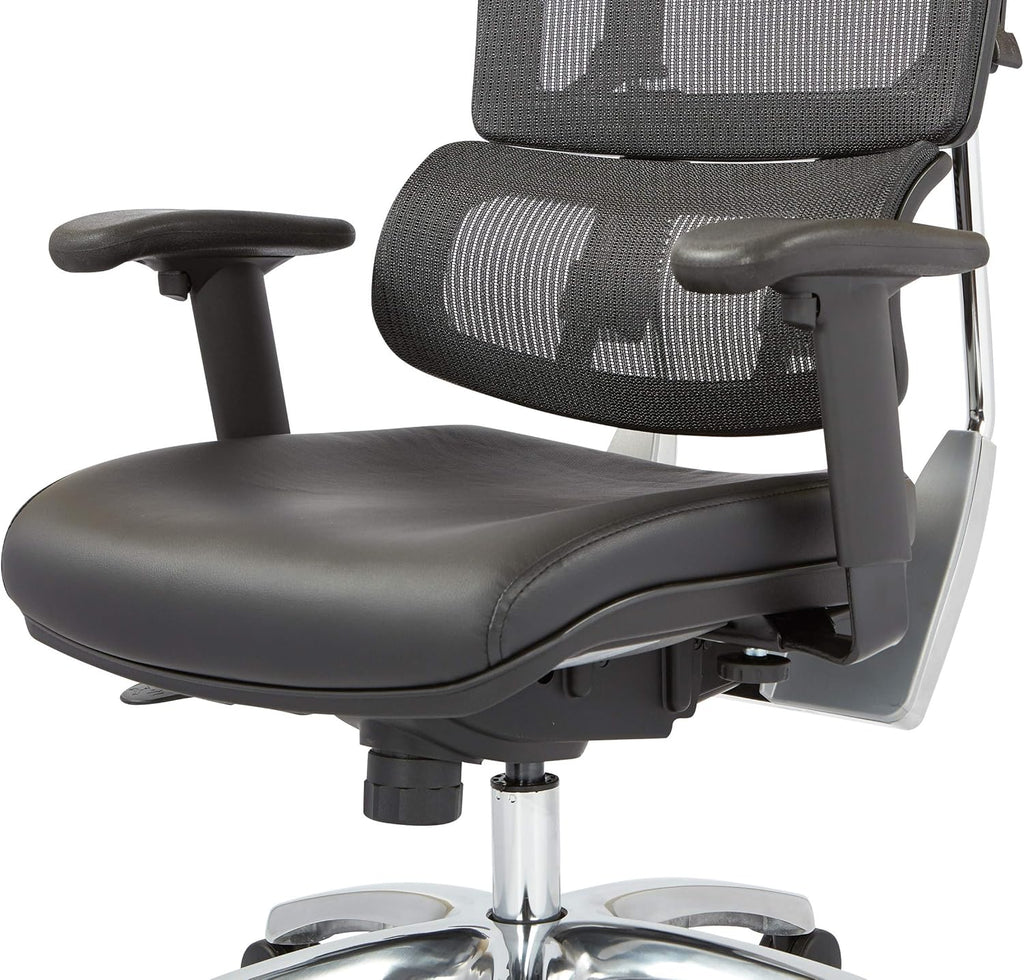 Black Mesh Back Managers Chair with Polished Aluminum Base E23702