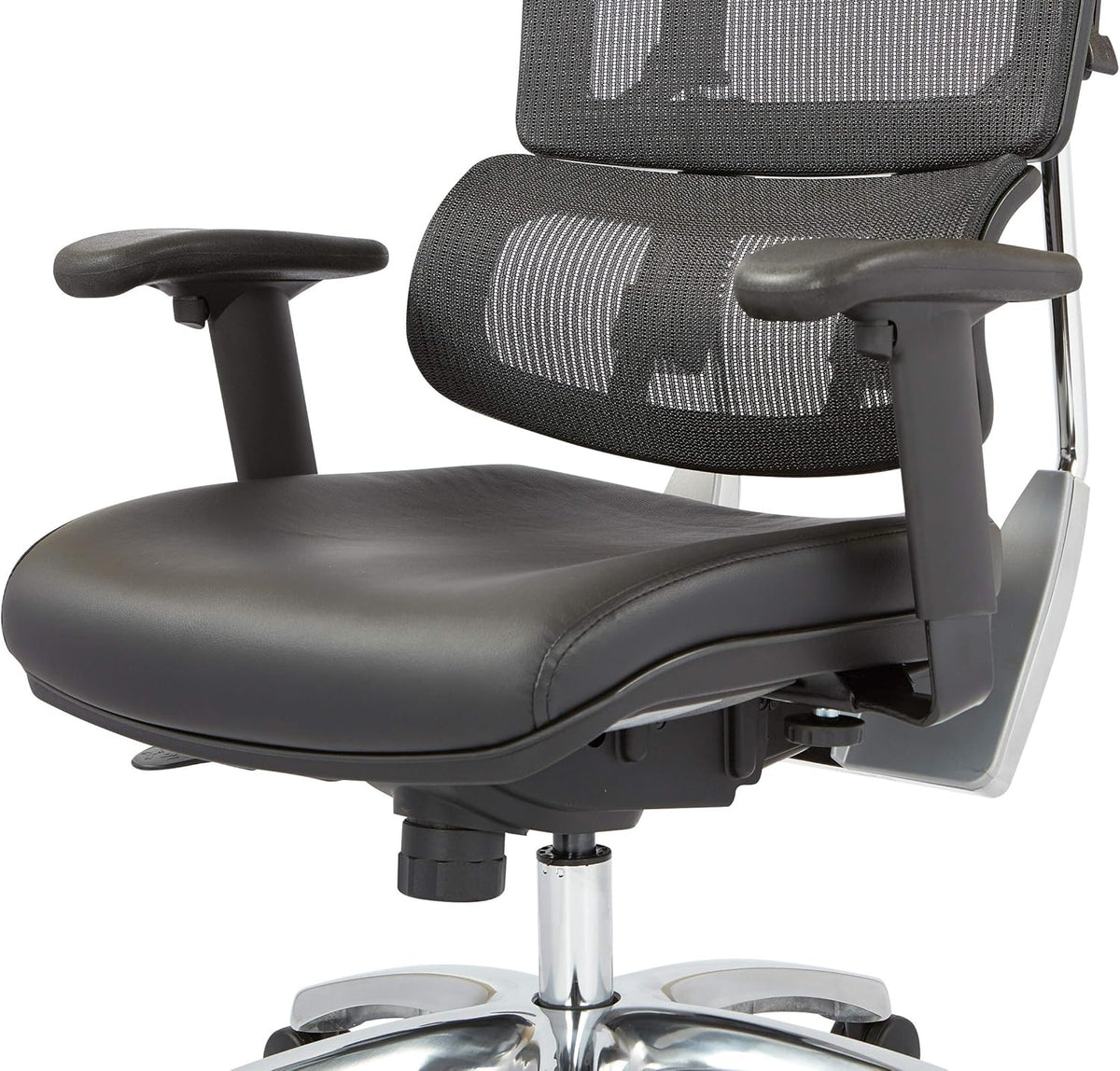 Black Mesh Back Managers Chair with Polished Aluminum Base E23702
