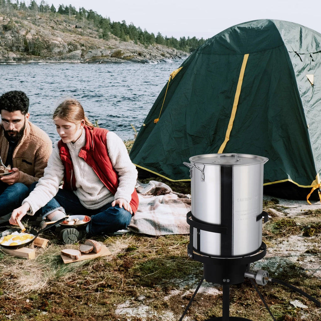30qt Aluminum Turkey Fryer Pot with Thermometer K65507