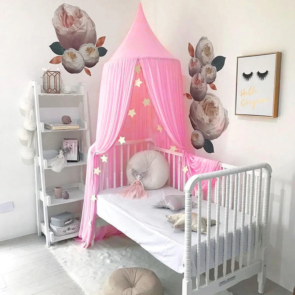 Pink Cotton Baby Bed Canopy Mosquito Net O487