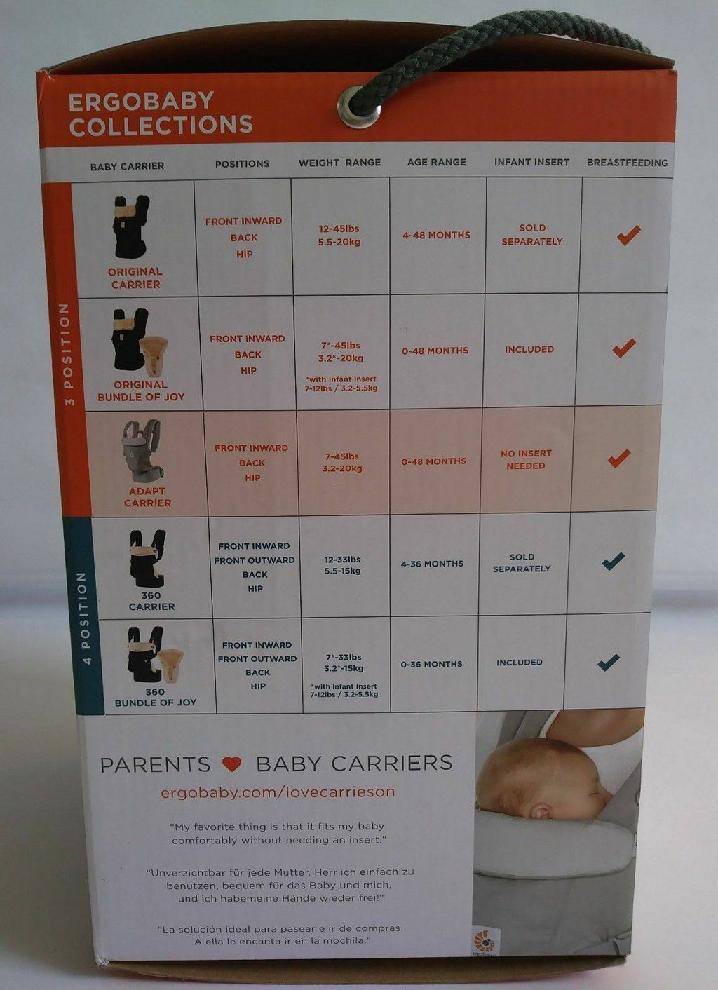 Pearl Grey Baby Carrier E8796