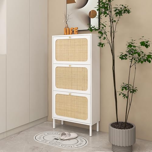 Natural Rattan Cabinet with 3 Flip Drawers D7682