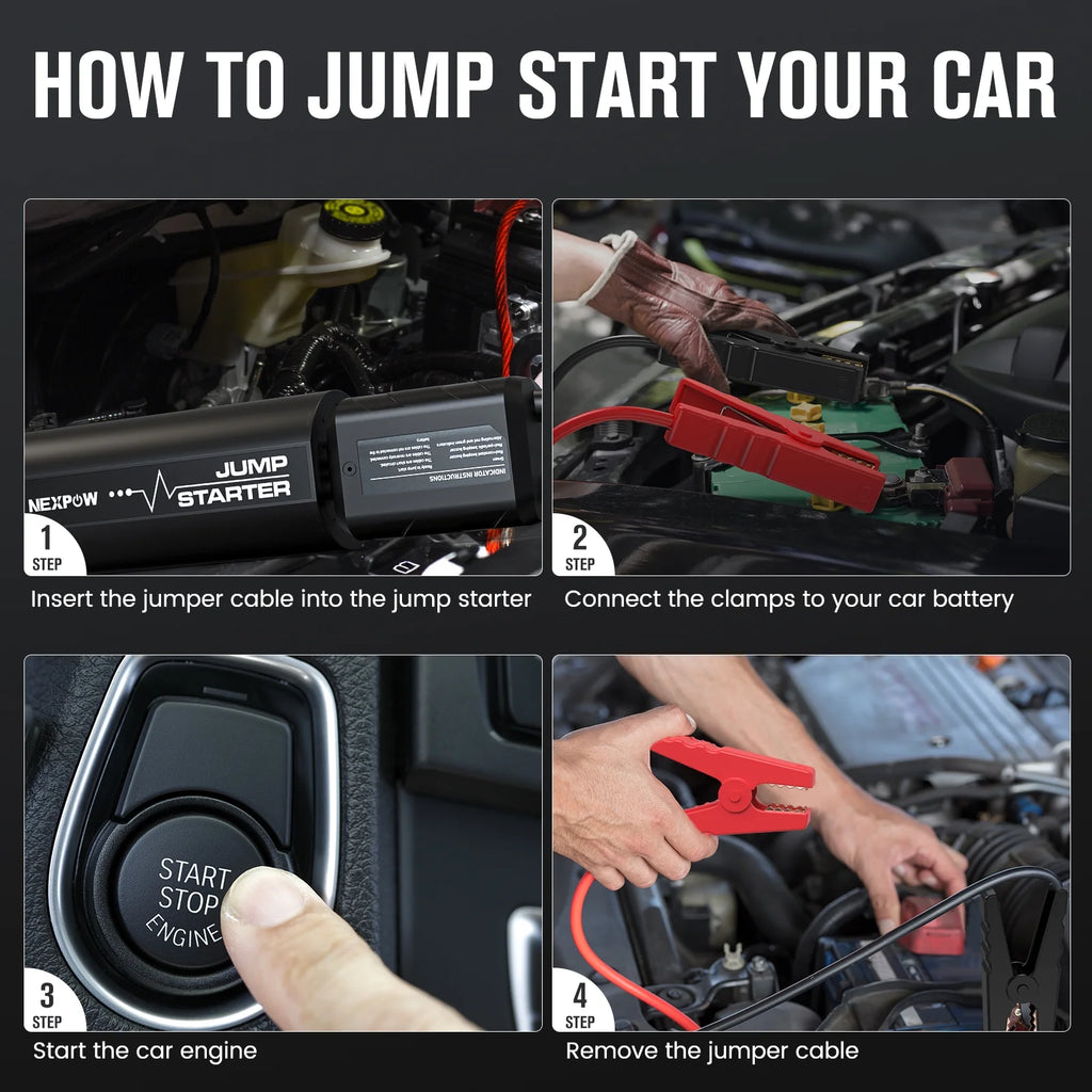 Car Jump Starter with LED Flashlight 2500A Peak 18000mAh W6175