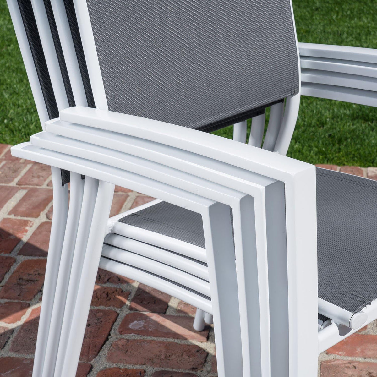 7-Piece Outdoor Dining Set with 6 Sling Chairs and Dining Table U43086