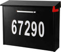 Wall Mount Locking Mailbox with Code Lock Black Large Capacity V5581