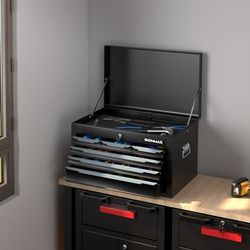 5-Drawer Rolling Steel Tool Chest with Lockable Wheels W602221