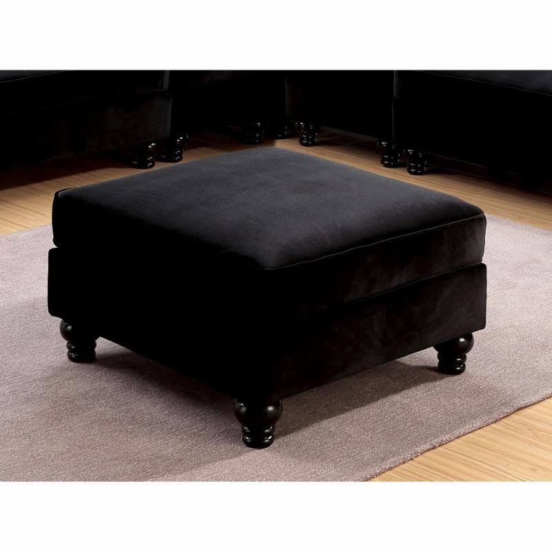 Gray Flannelette Fabric Ottoman D892