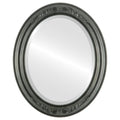 Oval Beveled Wall Mirror Linen White 20x24 L473630