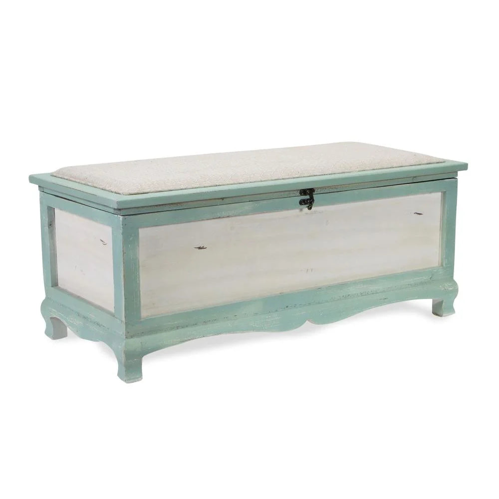 Shabby Bench Chest with Seat Cushion F916849