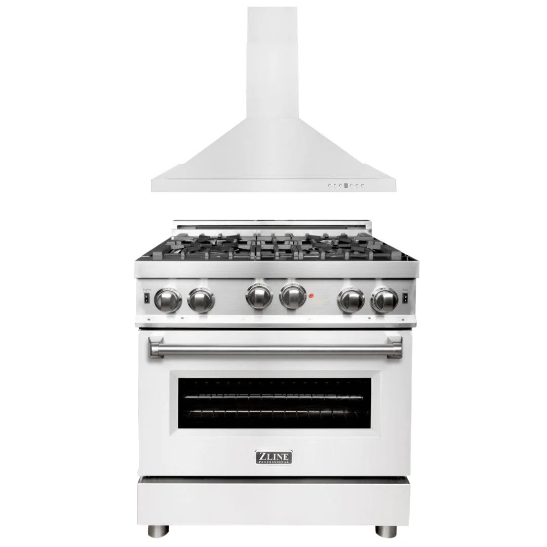 30 in. Gas Range and Range Hood Appliance Package N7690