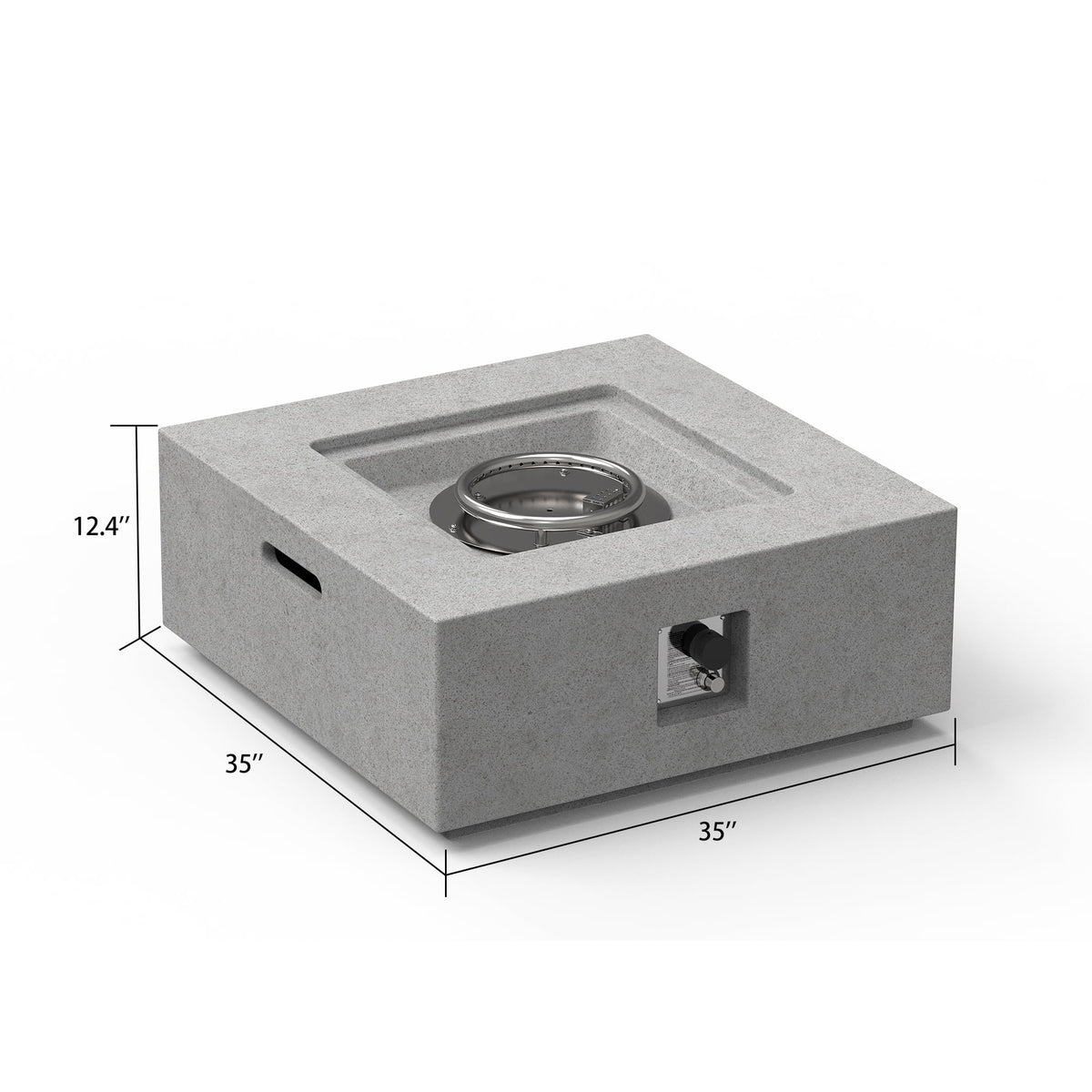 Outdoor Propane Fire Pit 50,000 BTU 35-inch Square Concrete Fire Table U659890