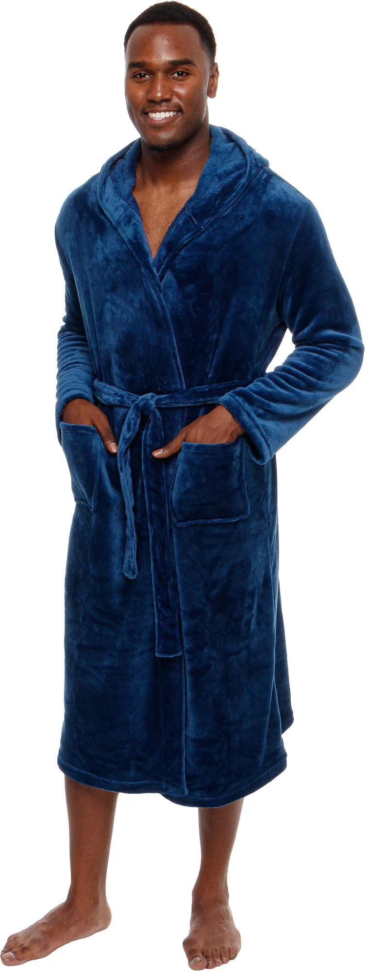 Navy 320 GSM Fleece Hooded Robe P1775