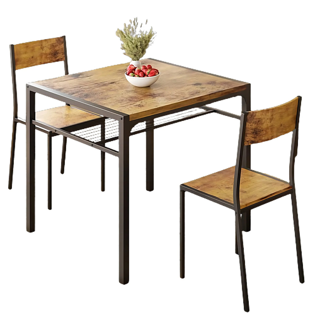 Modern Dining Room Table Set for 2 with Storage Shelf Q80884