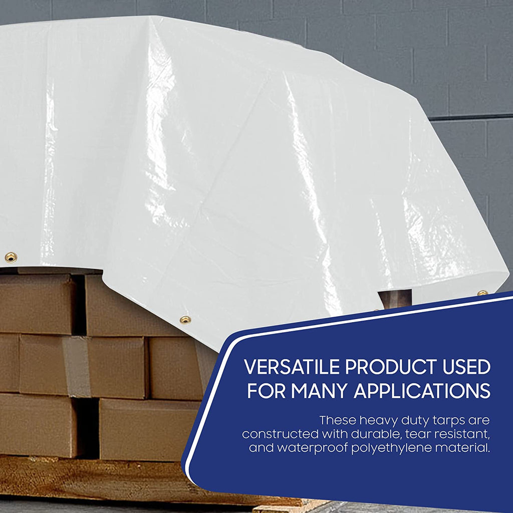White 12 Mil Waterproof Poly Tarpaulin (6' x 8') K5968
