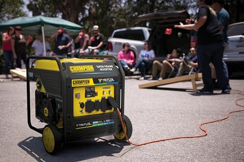 9000-Watt Electric Start Tri Fuel Portable Open Frame Inverter Generator Y631