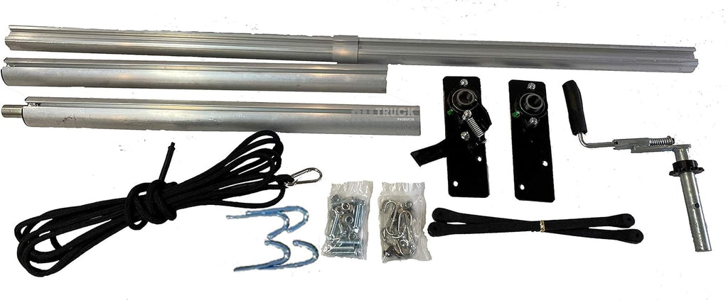 Manual Hand Crank Tarp Roller Kit with PVC Mesh Tarp 8' x 18' M3852