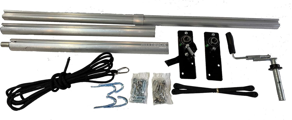 Manual Hand Crank Tarp Roller Kit with PVC Mesh Tarp 8' x 18' M3852